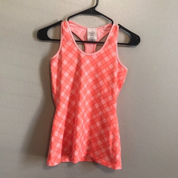 IVIVVA Bright Checker Plaid Print Racerback Tank Size Girls 12 - Picture 1 of 6